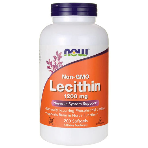 NOW Foods Lecithin, 1200mg Non-GMO - 200 softgels | High-Quality Lecithin | MySupplementShop.co.uk