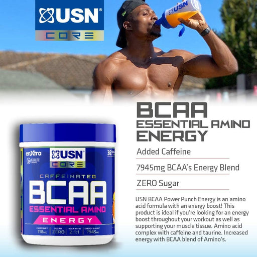 USN BCAA Power Punch Energy 400g (Caffeinated) | High-Quality Sports Nutrition | MySupplementShop.co.uk