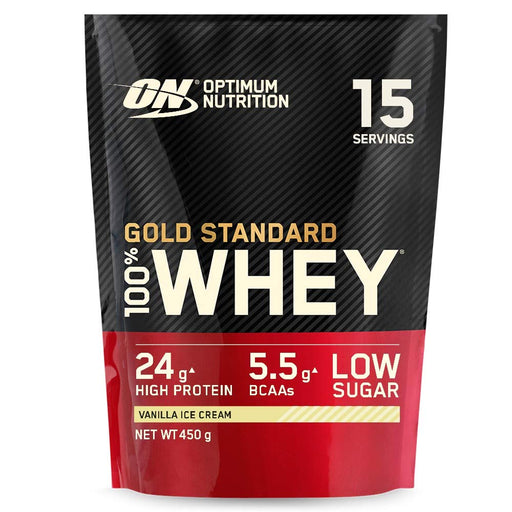 Optimum Nutrition Gold Standard 100% Whey, Vanilla Ice Cream - 450 grams | High-Quality Protein | MySupplementShop.co.uk