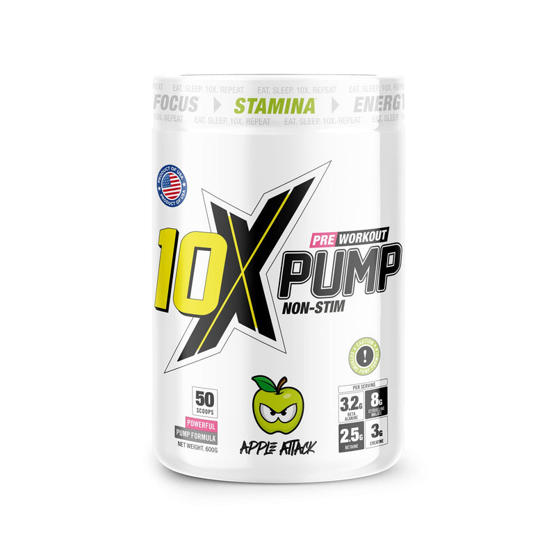 10X Athletic PUMP 600g Apple Attack | High-Quality Health & Personal Care | MySupplementShop.co.uk
