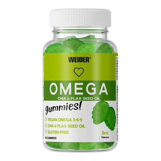Weider Omega Gummies, Lime - 50 gummies | High-Quality Omegas, EFAs, CLA, Oils | MySupplementShop.co.uk