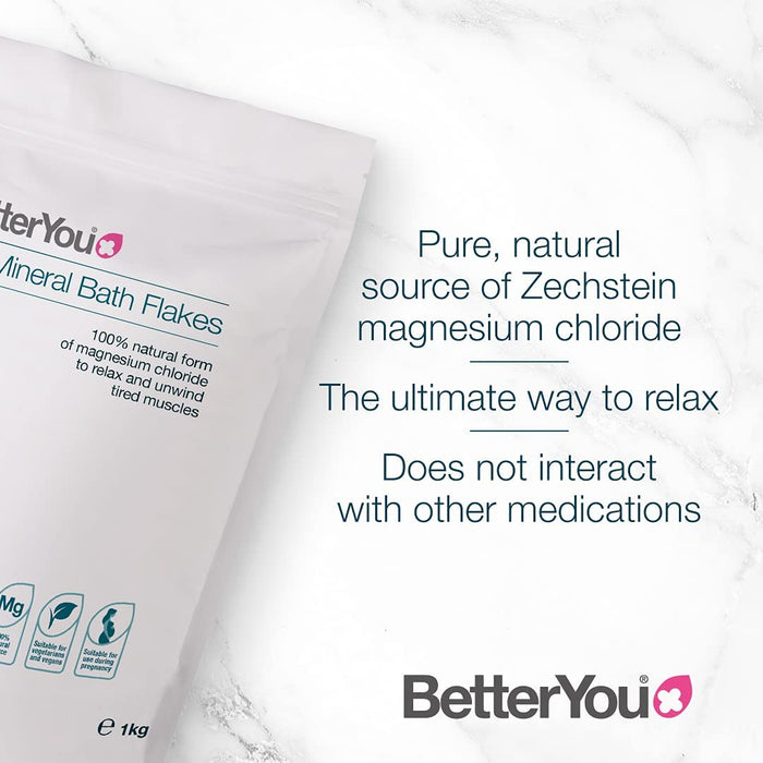 BetterYou Magnesium Flakes Bag 1kg | High-Quality Bath & Shower | MySupplementShop.co.uk