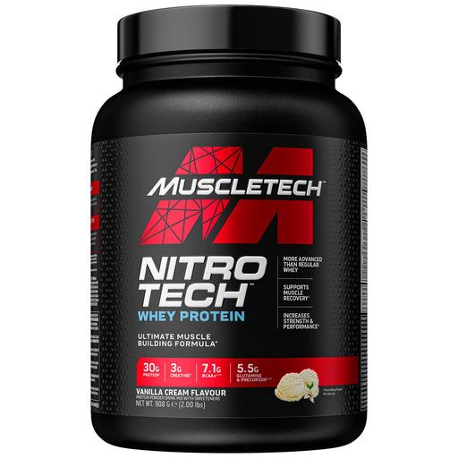 MuscleTech Nitro-Tech, Vanilla - 907 grams | High-Quality Protein | MySupplementShop.co.uk