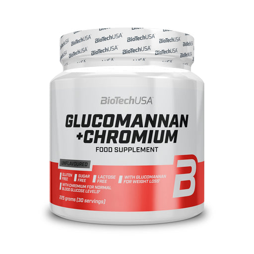 BioTechUSA Glucomannan + Chromium - 225 grams | High-Quality Slimming and Weight Management | MySupplementShop.co.uk
