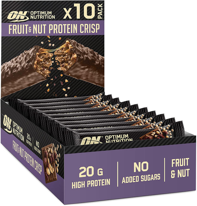 Optimum Nutrition Protein Crisp Bar 10 x 65g | High-Quality Sports Nutrition | MySupplementShop.co.uk