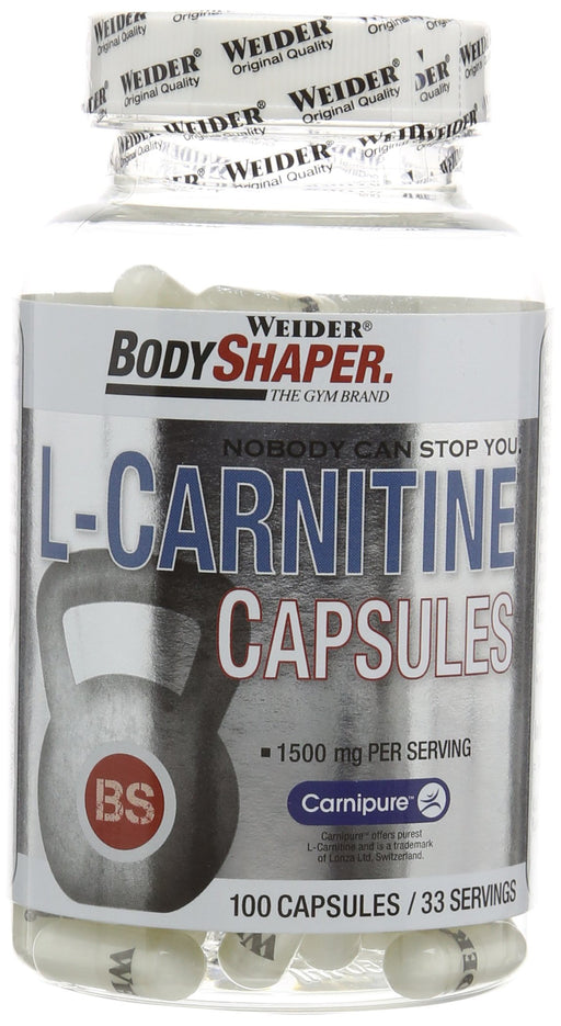 Weider L-Carnitine Capsules - 100 caps | High-Quality Slimming and Weight Management | MySupplementShop.co.uk