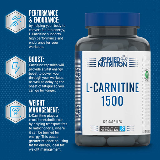 L-Carnitine, 1500mg - 120 caps | High-Quality Slimming and Weight Management | MySupplementShop.co.uk