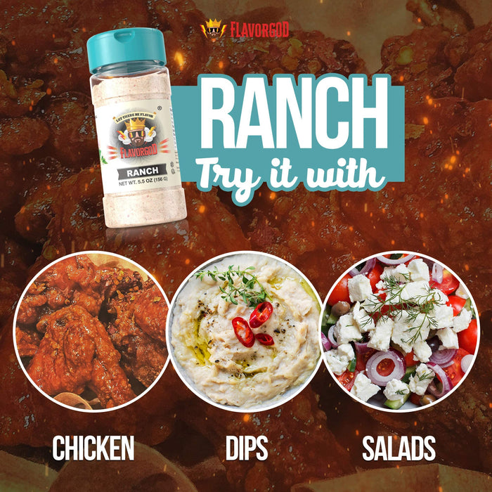 FlavorGod Ranch Seasoning - 156g | High-Quality Health Foods | MySupplementShop.co.uk