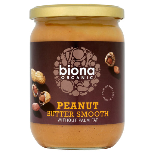 Biona Organic Peanut Butter Smooth 500g | High-Quality Health Foods | MySupplementShop.co.uk