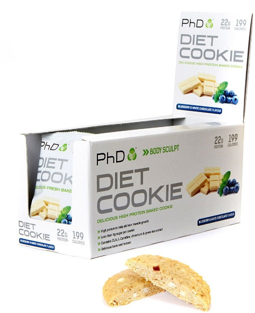 PhD Diet Cookie, Blueberry & White Chocolate - 12 cookies | High-Quality Health Foods | MySupplementShop.co.uk
