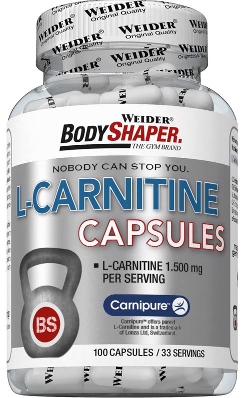 Weider L-Carnitine Capsules - 100 caps | High-Quality Slimming and Weight Management | MySupplementShop.co.uk