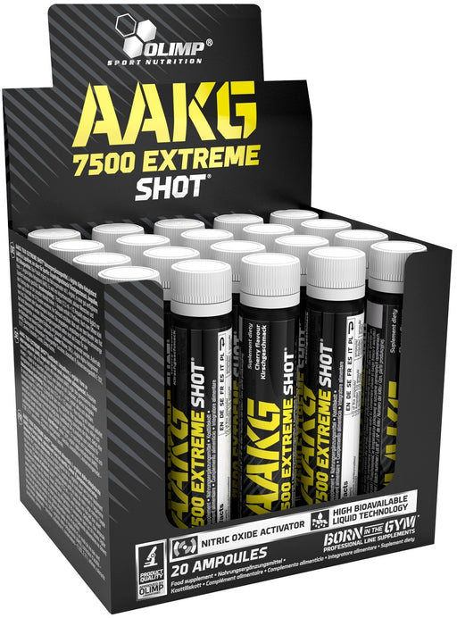 Olimp Nutrition AAKG 7500 Extreme Shot, Cherry - 20 x 25 ml. | High-Quality Amino Acids and BCAAs | MySupplementShop.co.uk