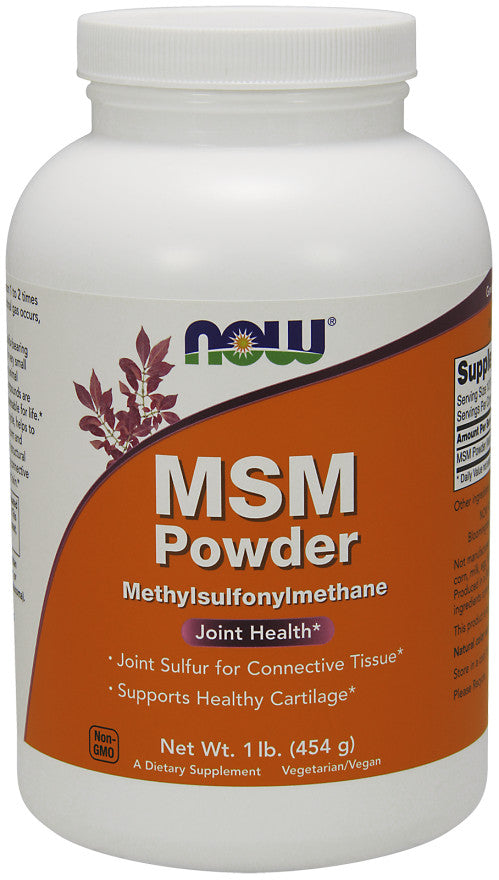 NOW Foods MSM Methylsulphonylmethane, Powder - 454g | High-Quality Joint Support | MySupplementShop.co.uk