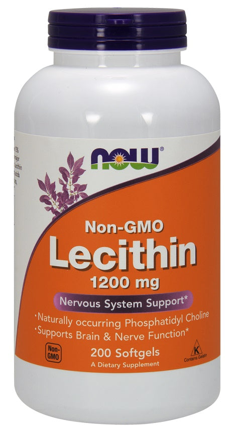 NOW Foods Lecithin, 1200mg Non-GMO - 200 softgels | High-Quality Lecithin | MySupplementShop.co.uk