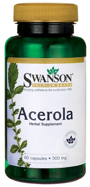 Swanson Acerola, 500mg - 60 caps | High-Quality Health and Wellbeing | MySupplementShop.co.uk