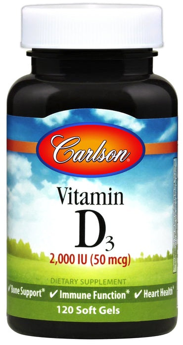 Carlson Labs Vitamin D3, 2000 IU - 120 softgels | High-Quality Vitamins & Minerals | MySupplementShop.co.uk