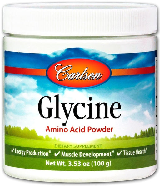 Carlson Labs Glycine, Amino Acid Powder - 100g | High-Quality Amino Acids and BCAAs | MySupplementShop.co.uk