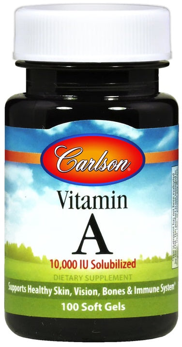 Carlson Labs Vitamin A Solubilized, 10 000 IU - 100 softgels | High-Quality Vitamins & Minerals | MySupplementShop.co.uk