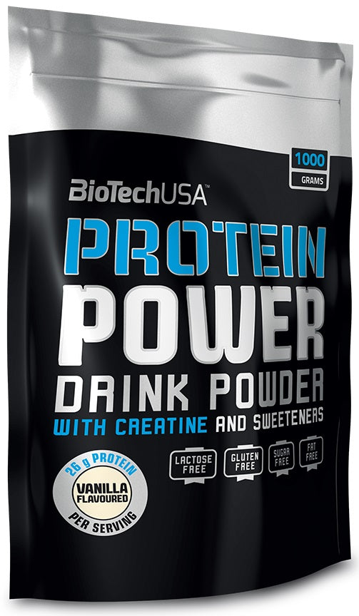 BioTechUSA Protein Power, Strawberry Banana - 1000 grams | High-Quality Protein | MySupplementShop.co.uk