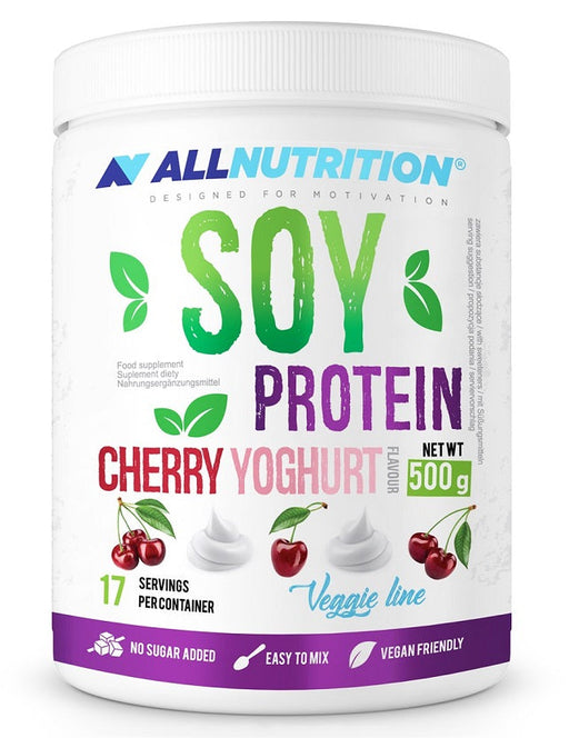 Allnutrition Soy Protein, Cherry Yoghurt - 500g | High-Quality Combination Multivitamins & Minerals | MySupplementShop.co.uk
