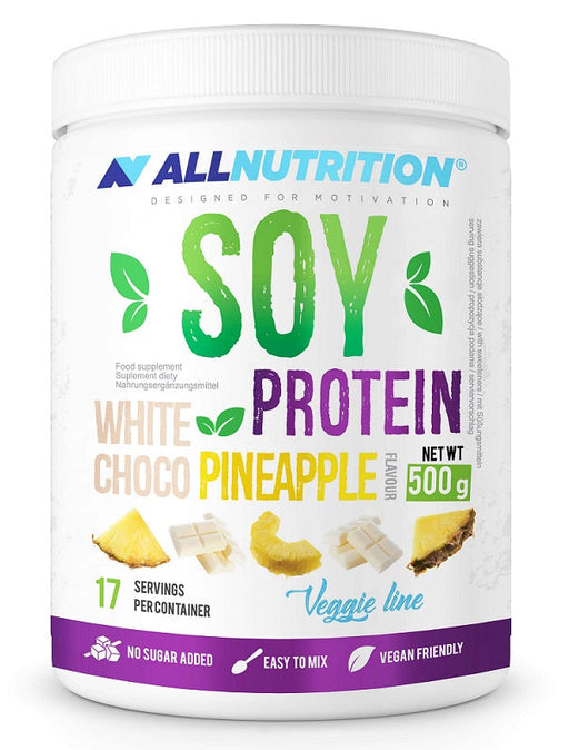 Allnutrition Soy Protein, White Choco Pineapple - 500g | High-Quality Combination Multivitamins & Minerals | MySupplementShop.co.uk