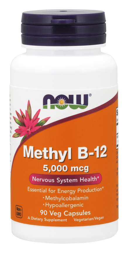 NOW Foods Methyl B-12, 5000mcg - 90 vcaps | High-Quality Vitamins & Minerals | MySupplementShop.co.uk