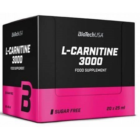 BioTechUSA L-Carnitine 3000, Lemon - 20 x 25 ml. | High-Quality Amino Acids and BCAAs | MySupplementShop.co.uk