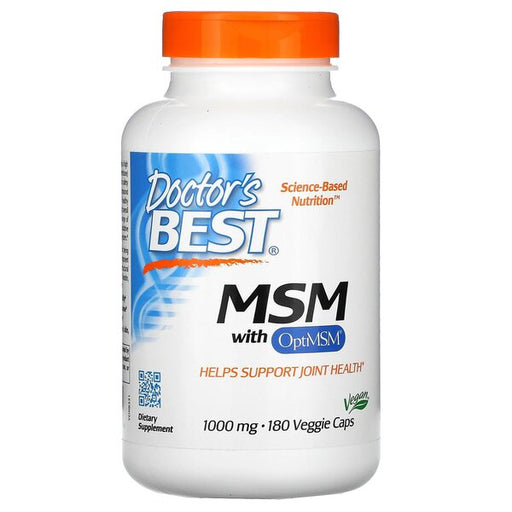 Doctor's Best MSM with OptiMSM Vegan, 1000mg - 180 vcaps | High-Quality Sports Supplements | MySupplementShop.co.uk