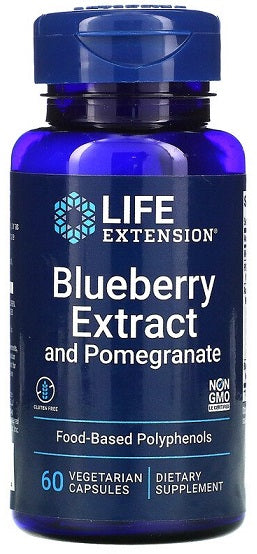 Life Extension Blueberry Extract with Pomegranate - 60 vcaps | High-Quality Health and Wellbeing | MySupplementShop.co.uk