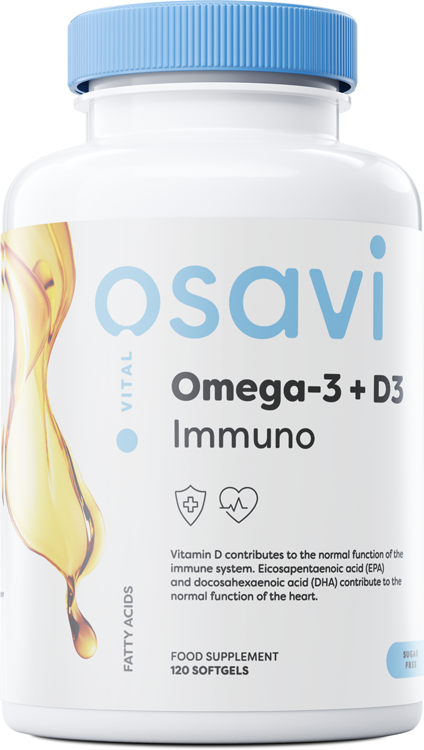 Osavi Omega-3 + D3 Immuno, Lemon - 120 softgels | High-Quality Omega-3 | MySupplementShop.co.uk