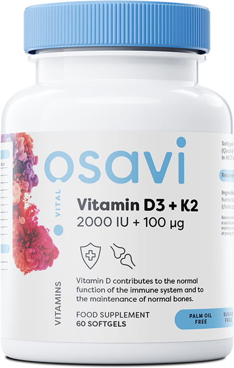 Osavi Vitamin D3 + K2, 2000IU + 100mcg - 60 softgels | High-Quality Sports Supplements | MySupplementShop.co.uk