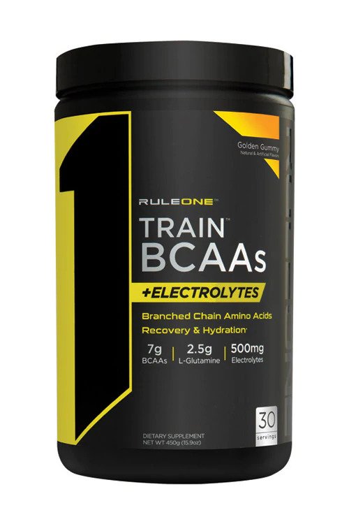 Rule One Train BCAAs + Electrolytes, Golden Gummy - 450 grams | High-Quality Amino Acids and BCAAs | MySupplementShop.co.uk