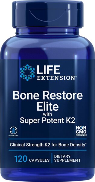 Life Extension Bone Restore Elite with Super Potenet K2 - 120 caps | High-Quality Health and Wellbeing | MySupplementShop.co.uk