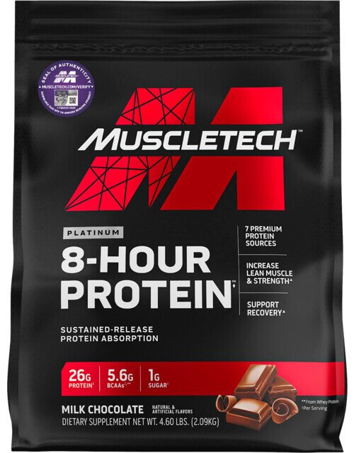MuscleTech Platinum 8-Hour Protein, Chocolate - 2090 grams | High-Quality Protein | MySupplementShop.co.uk