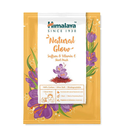 Himalaya Natural Glow Saffron & Vitamin C Sheet Mask - 30 ml. | High-Quality Masks | MySupplementShop.co.uk