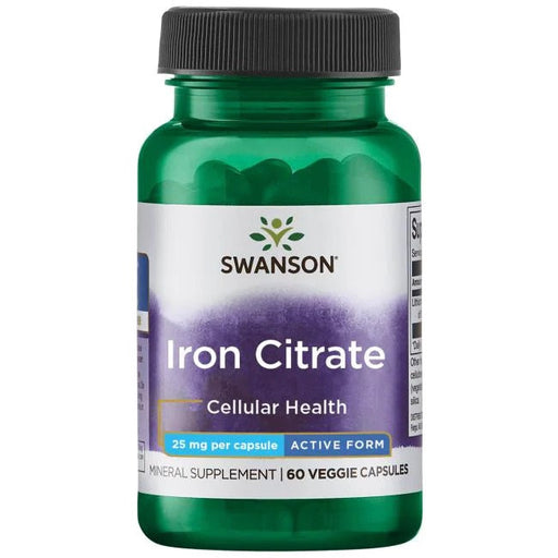 Swanson Iron Citrate, 25mg - 60 vcaps | High-Quality Vitamins & Minerals | MySupplementShop.co.uk