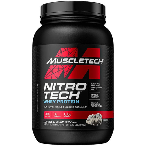 MuscleTech Nitro-Tech, Cookies & Cream - 998 grams | High-Quality Protein | MySupplementShop.co.uk