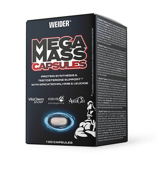 Weider Mega Mass Capsules - 120 caps | High-Quality Weight Gainers & Carbs | MySupplementShop.co.uk