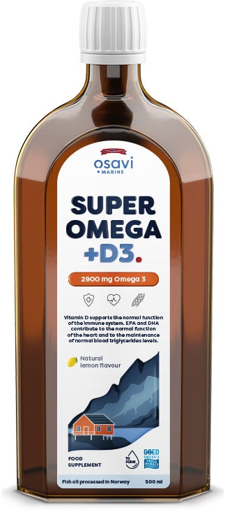Super Omega + D3, 2900mg Omega 3 (Lemon) - 500 ml. by Osavi at MYSUPPLEMENTSHOP.co.uk